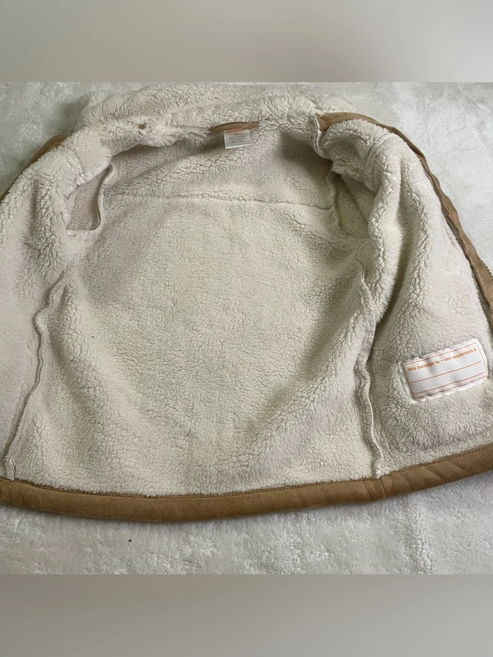Gymboree Fleece Lined Faux Sherpa Jacket with Rope Clasps size 2T